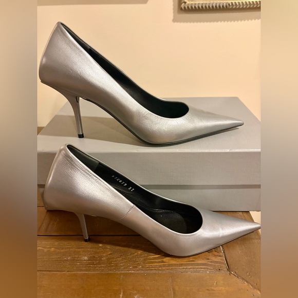 BALENCIAGA Metallic Nappa Square Knife 80mm Pumps - Picture 3 of 13